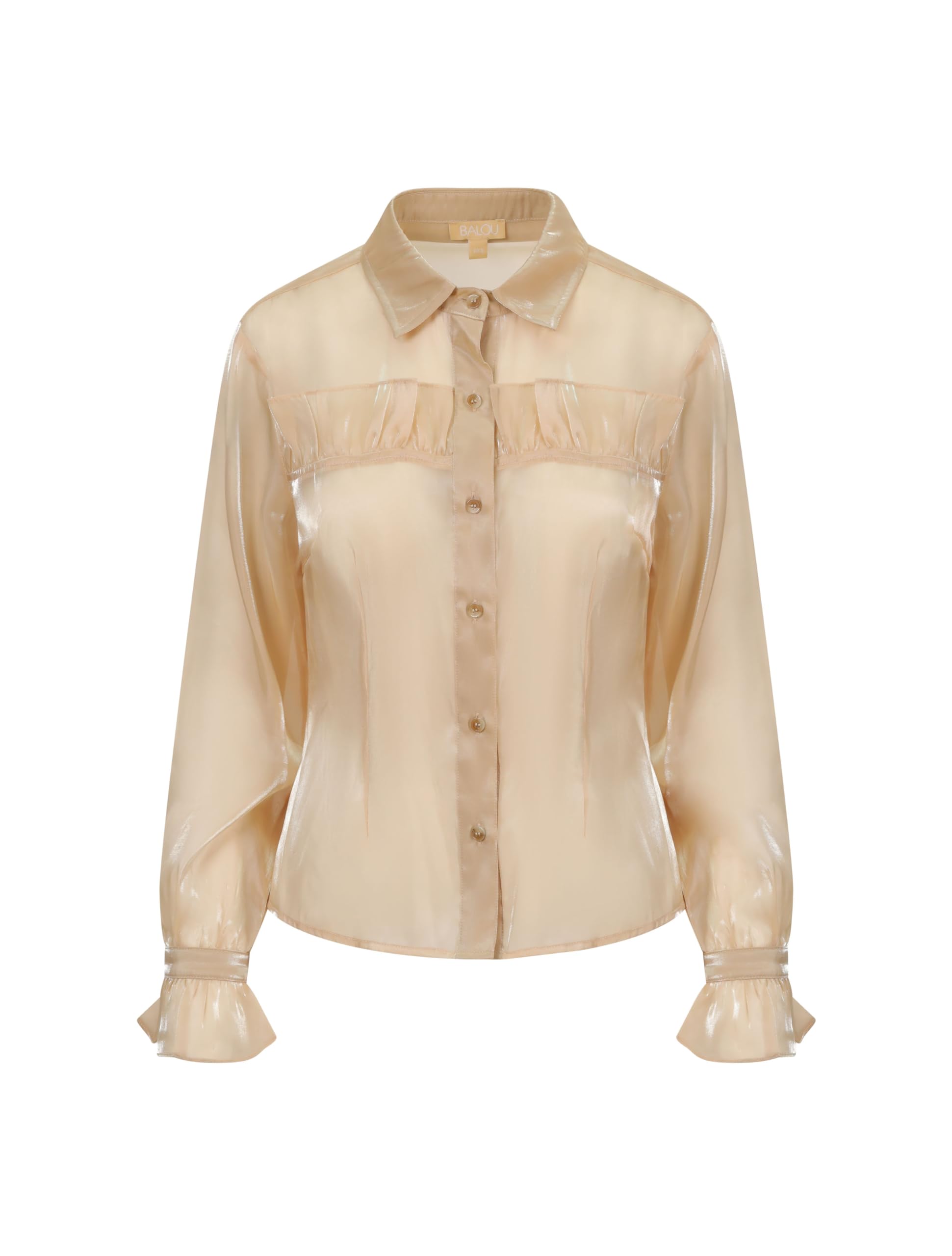 BALOU Sheer Organza Blouse - Elegance Meets Seduction in Every Thread Gold