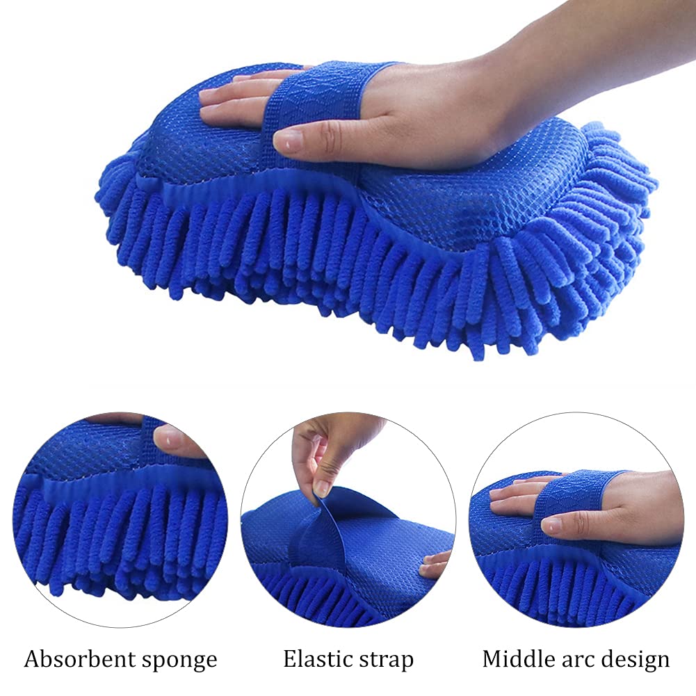 SET 2PZ GUANTO Lavaggio Ciniglia In Microfibra Lavare Guanti Panno - Foto 7