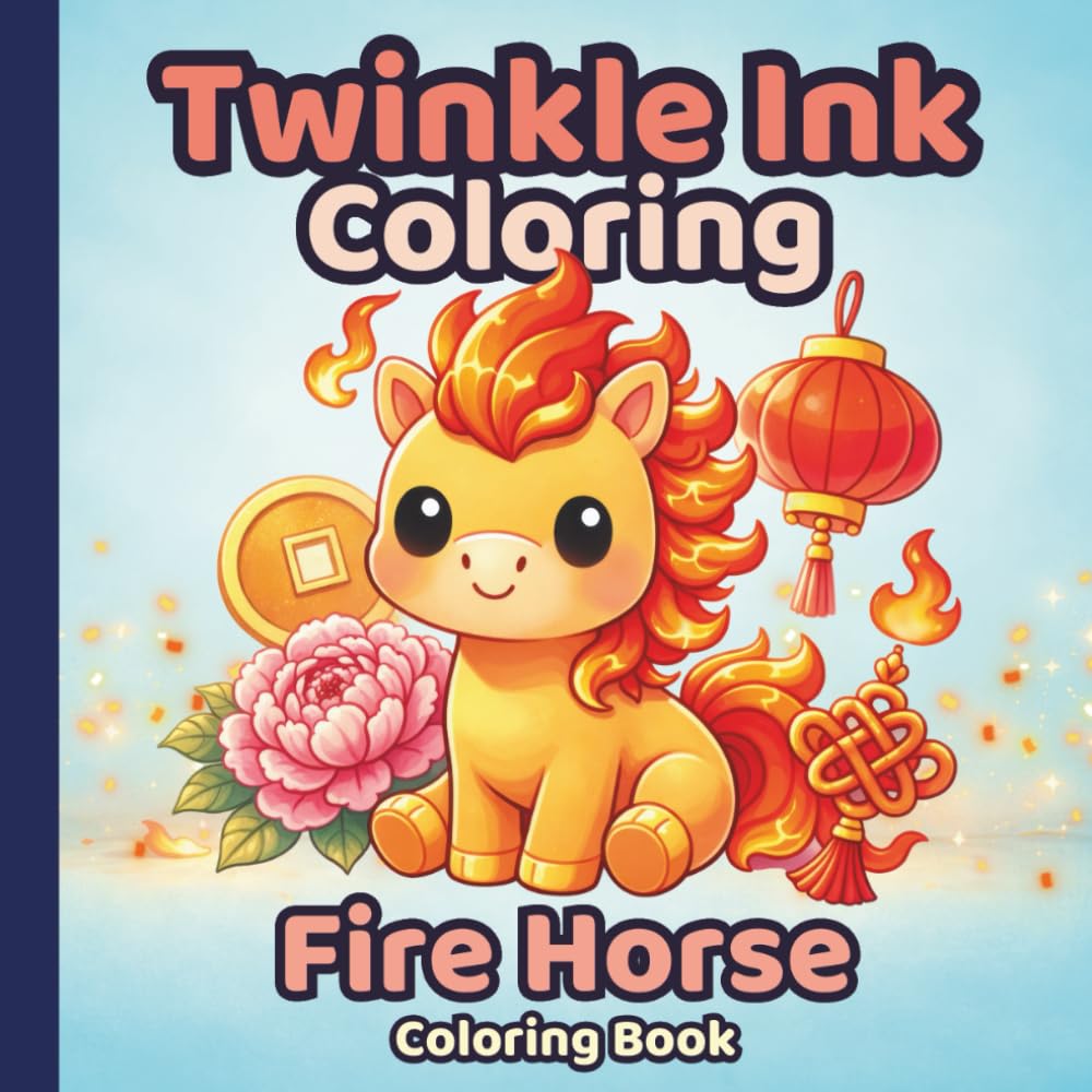 Twinkle Ink Coloring: Fire Horse