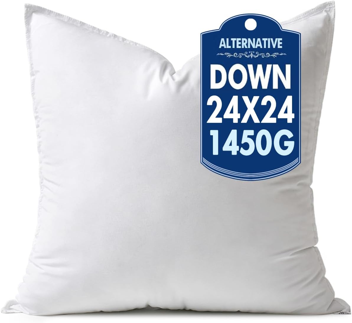 MIULEE 24x24 Down Alternative Pillow Insert Euro Decorative Throw Pillow 24 x 24 Inch Body Bed Sleeping Ultra Soft Fluffy Form for Sofa Couch Bed 1 24x24Inch (pack of 1)