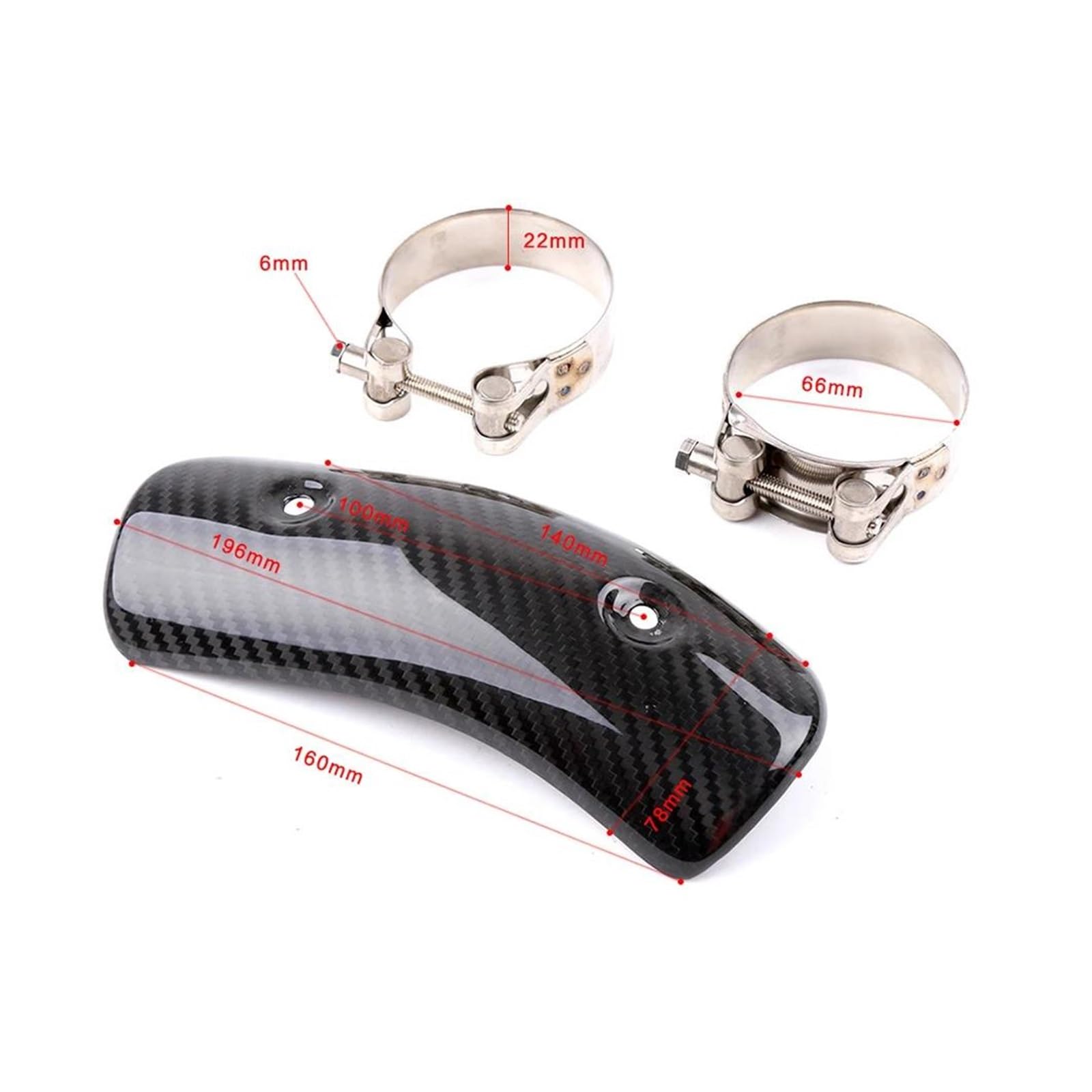 Escudo Térmico Motocicleta para KA&WASAKI para Ninja 250 300 400 650 1000 Cubierta Protectora De Protección Térmica Universal para Tubo De Escape De Motocicleta
