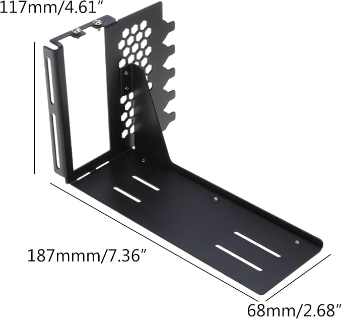 Soporte vertical para tarjeta gráfica SXJ B metal negro miniatura 2