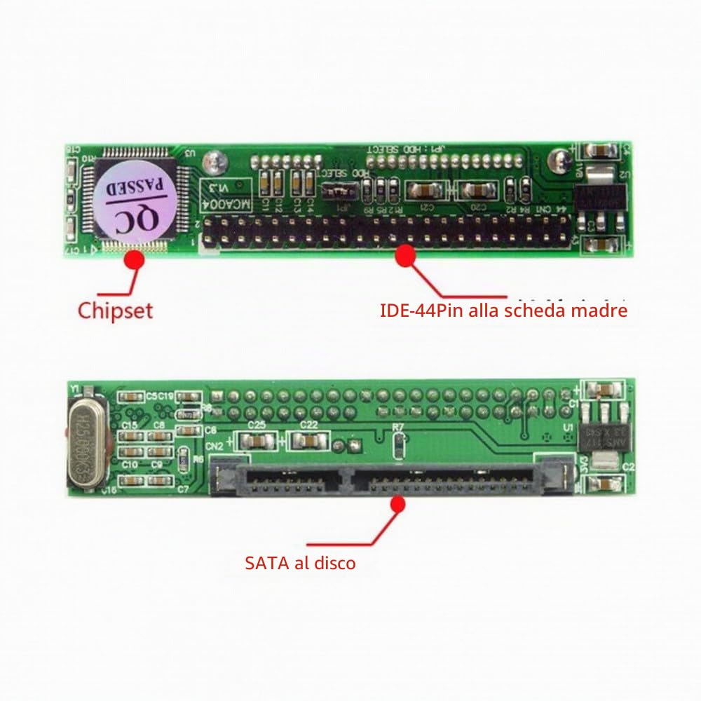 Adattatore convertitore scheda madre CY SATA femmina a IDE 44 pin PCBA per disco rigido da 2,5" per laptop