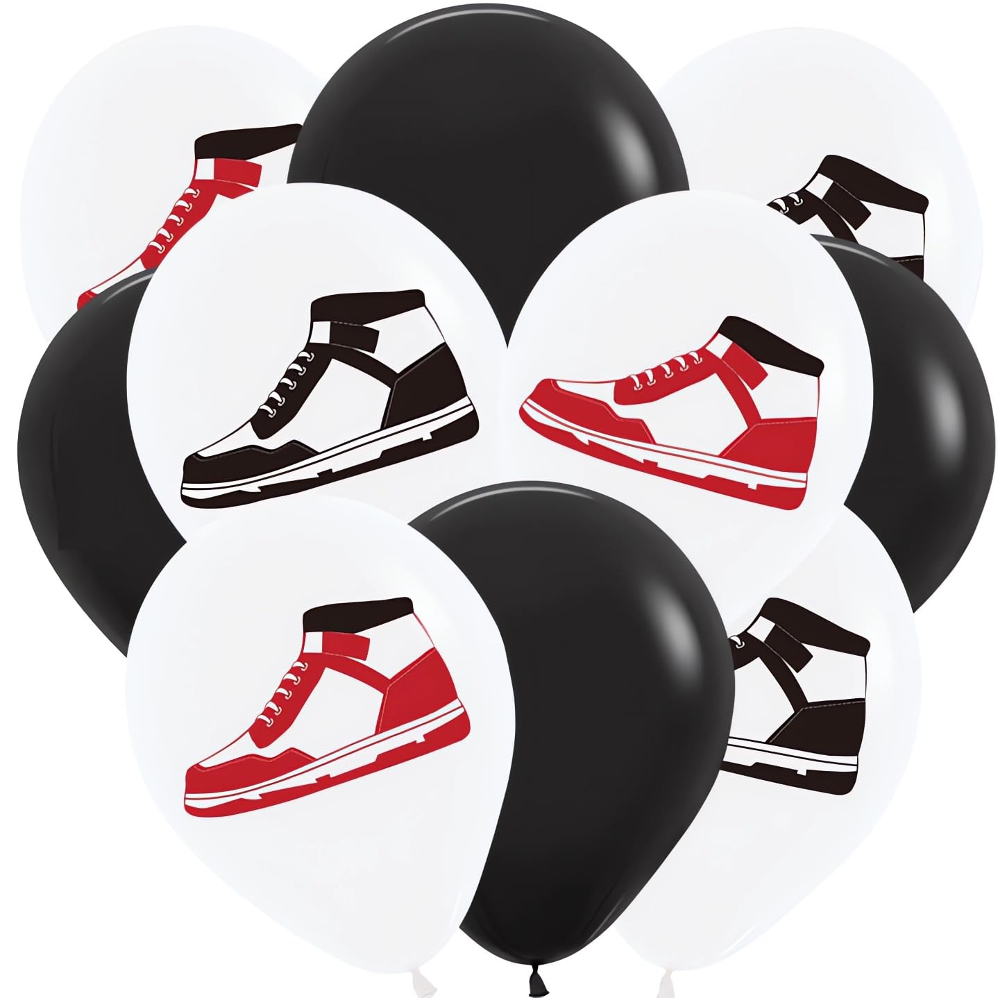 Retro Sneaker Basketball Balloons - 30 Piece Set for Sports & Basketball Party Decorations