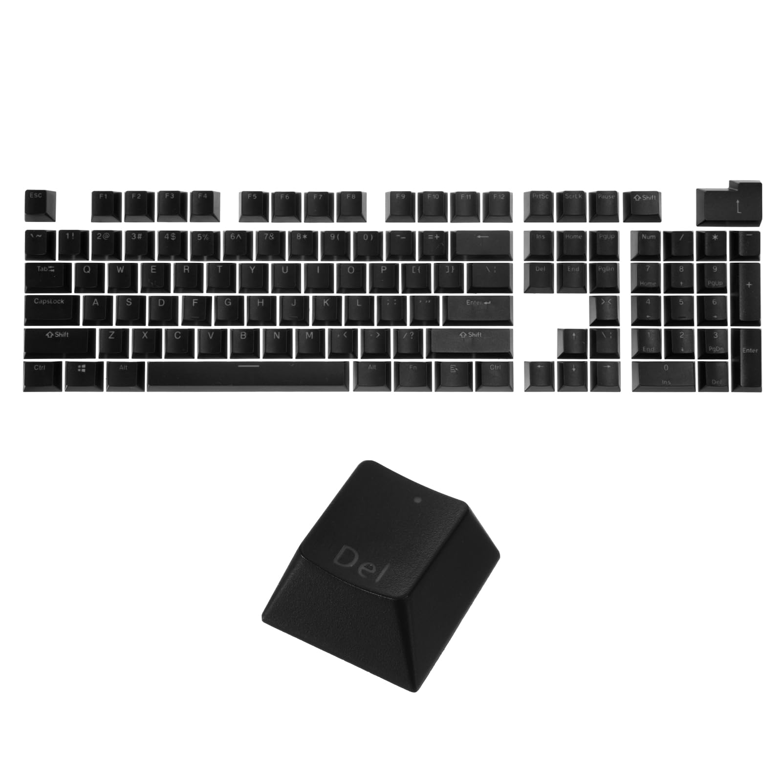QUARKZMAN 108 Teclas Pudín Teclas Conjunto OEM Perfil 60 Porcentaje ABS para Teclado Mecánico Diseño, Negro Doble Disparo
