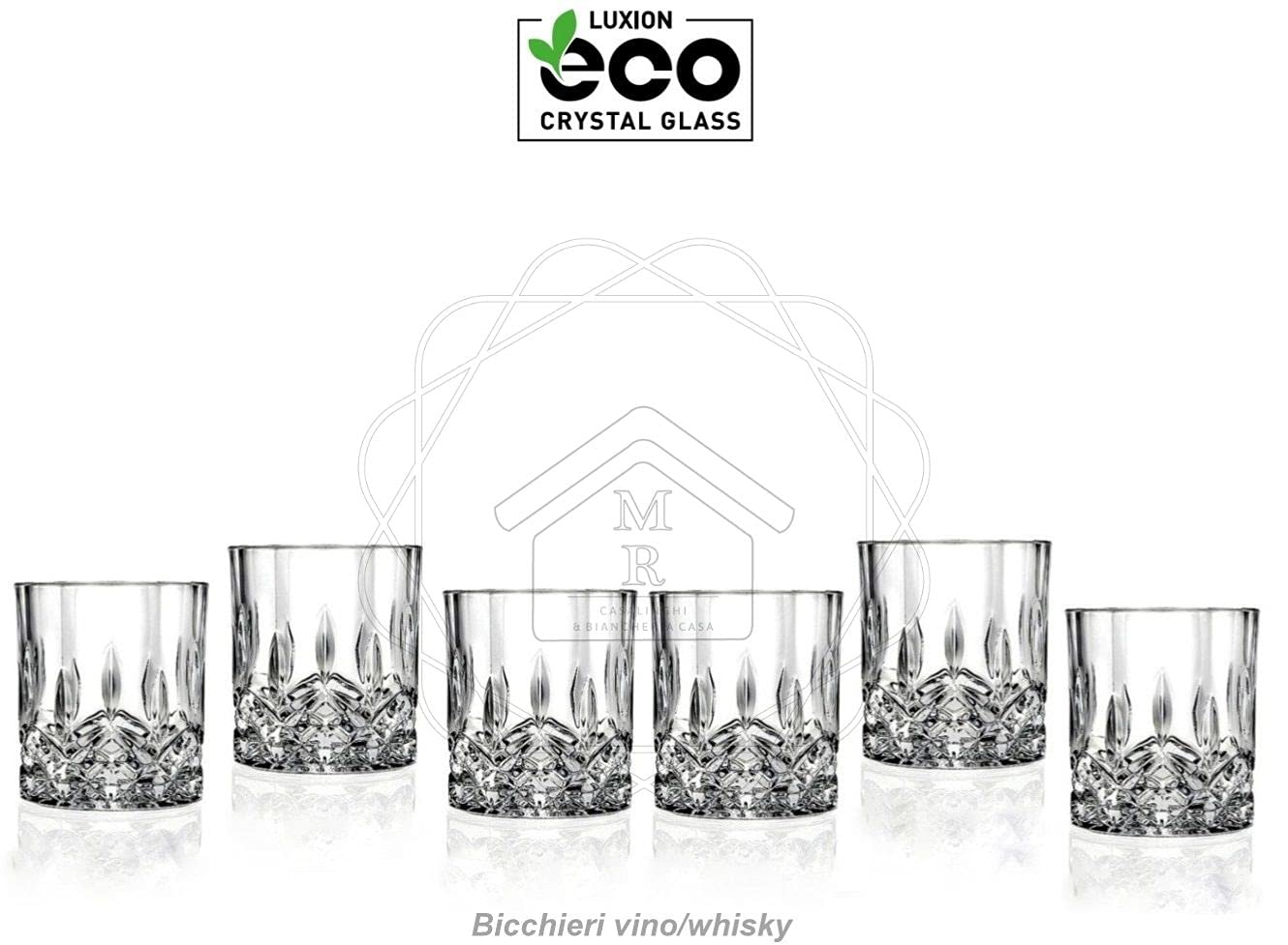 BICCHIERI 6 PEZZI CRISTALLO LUXION OPERA REALE (6 Bicchiere vino/whisky)