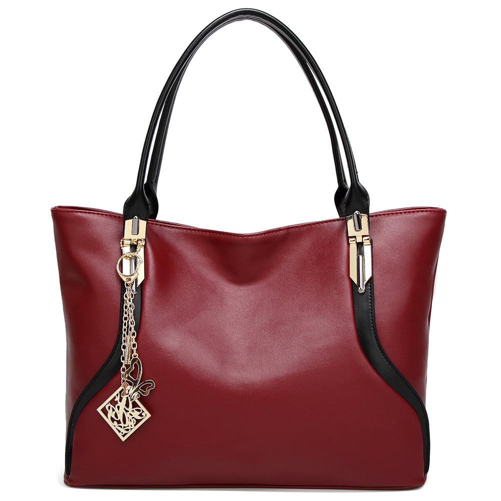 Vegan PU Leather Top Handle Tote Bag For Women Designer Handbags Purse Travel Work OL