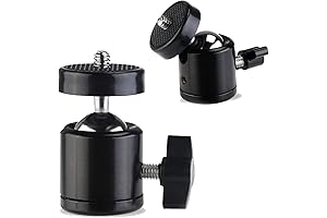 Universal Swivel Mini Ball Head Screw Tripod Mount(2 Pack)