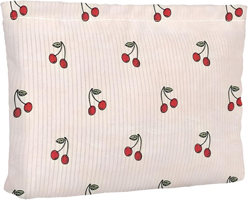 Necessaire de maquiagem Ksriylm com estampa Cute Red Cherry e zíper