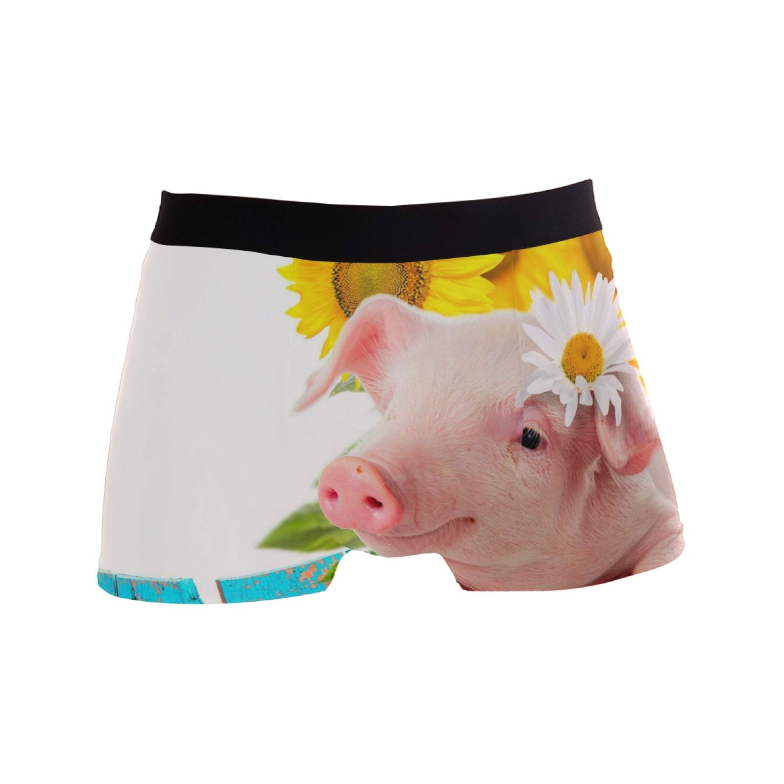 Linomo Men's Boxer Briefs Cute Animal Pig Boxers Shorts Underwear Underpants