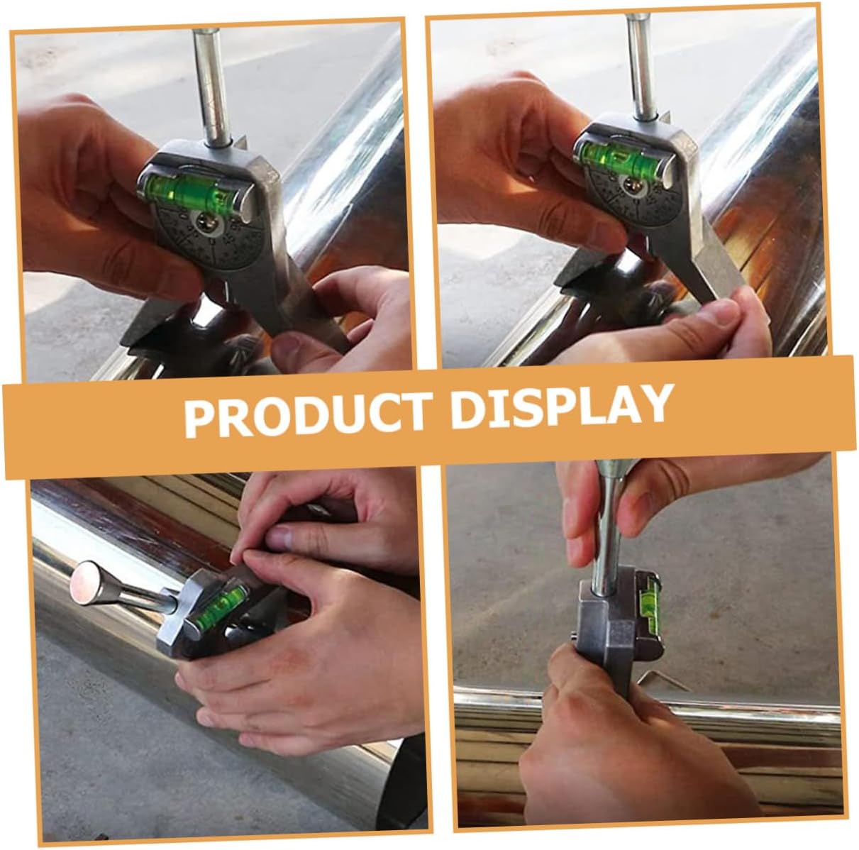 jojofuny Safety Center Tool for Pipes Metal Center Marking Gauge Adjustable Bubble Level for Accurate Measurements