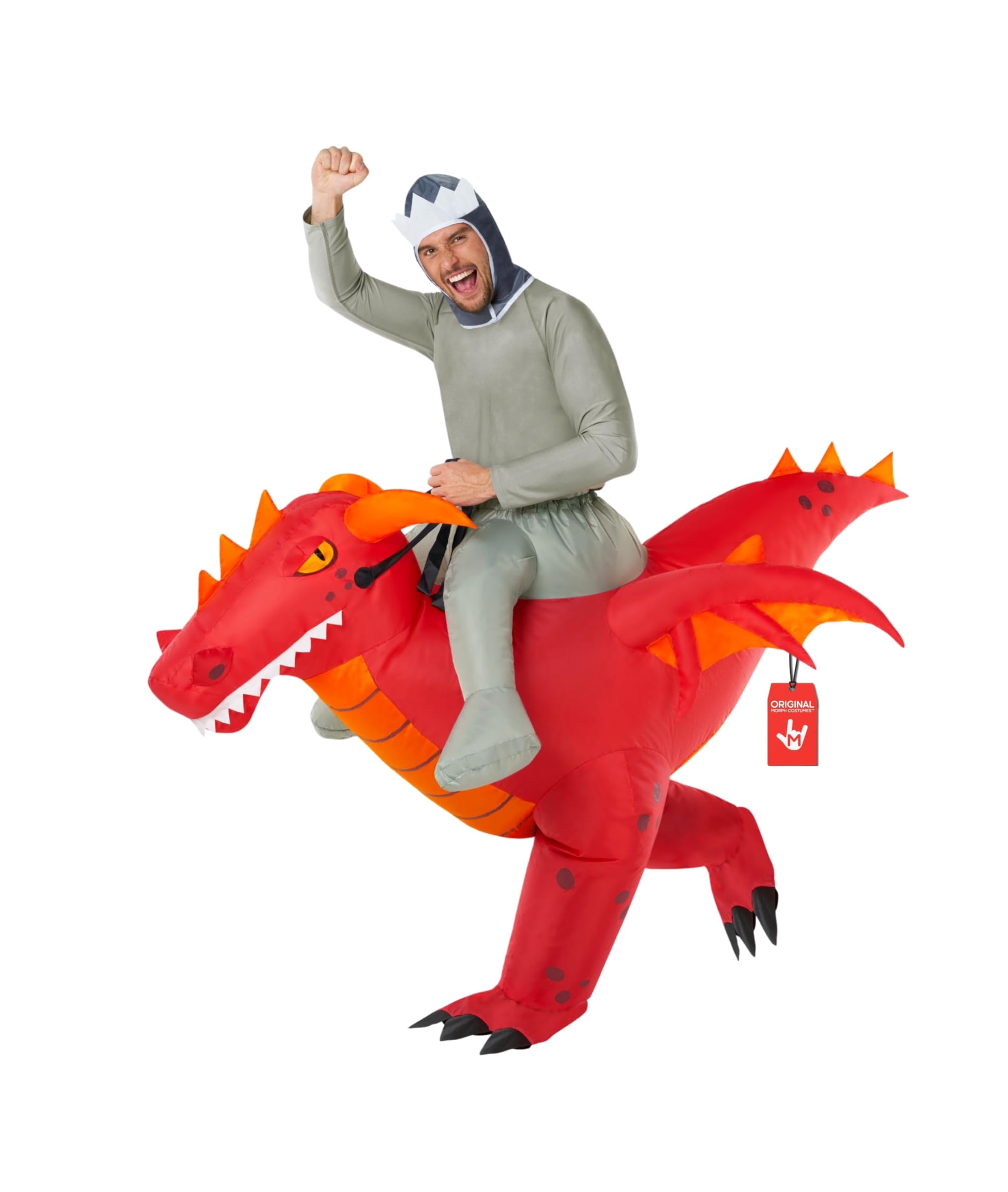 Morph Disfraz Dragón Hinchable, Divertido Disfraz de Montar para Halloween, Perfecto para Fiestas y Eventos, Talla única