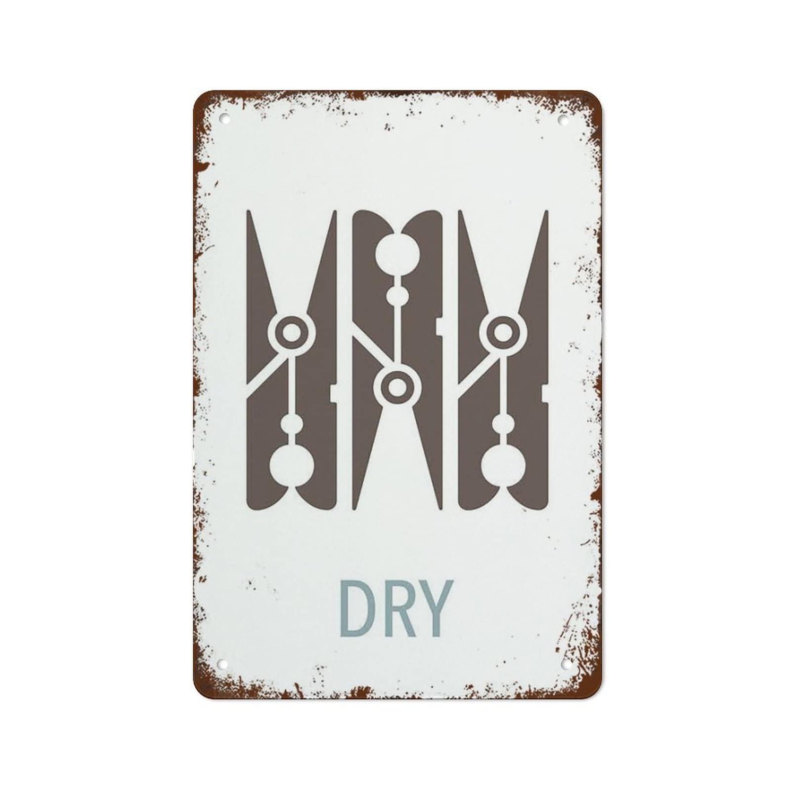 Laundry Symbols Wall Art Posters For Utility Room Decor Prints Washing Instructions Guide Retro Metal Tin Sign Vintage Aluminum Sign For Home Bathroom Garden Man Cave Bar Coffee Wall Decor 8x12 Inch