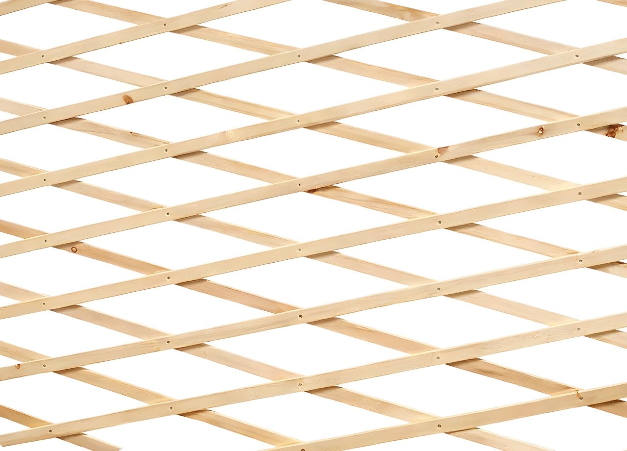 BIANCHERIAWEB Traliccio Estensibile in Legno per Piante Rampicanti Recinzione Giardino Balcone 150x200 Naturale