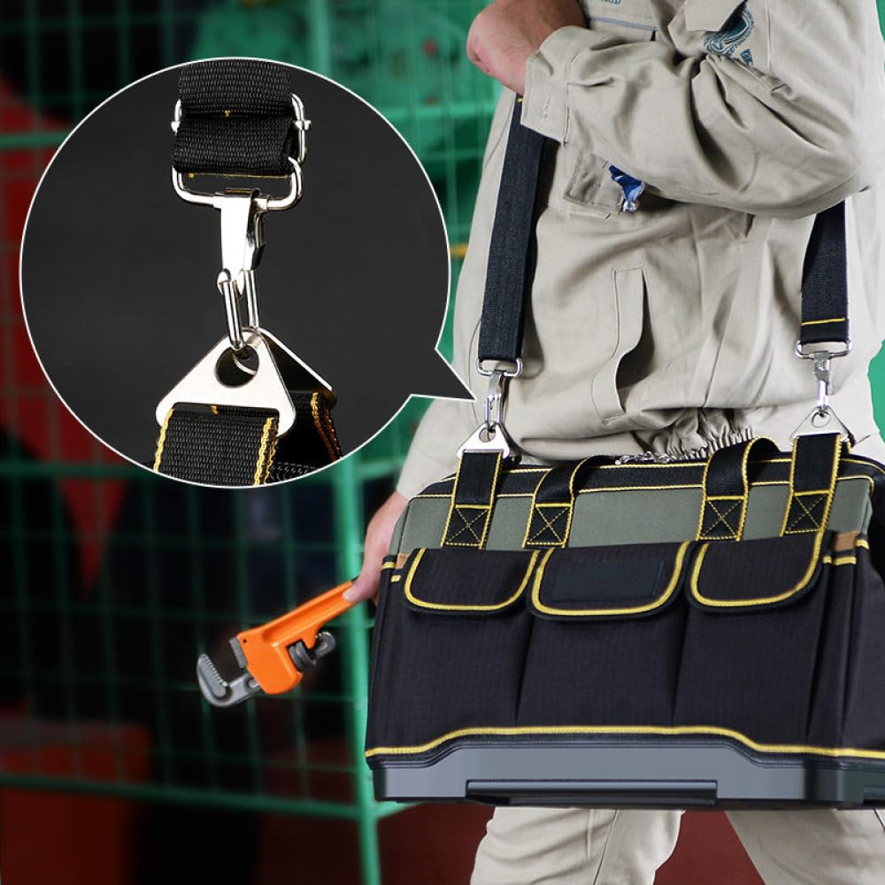 Bolsa de herramientas de boca ancha Oxford para electricista para herramientas y accesorios, diseño duradero y espacioso, ideal para uso profesional y doméstico