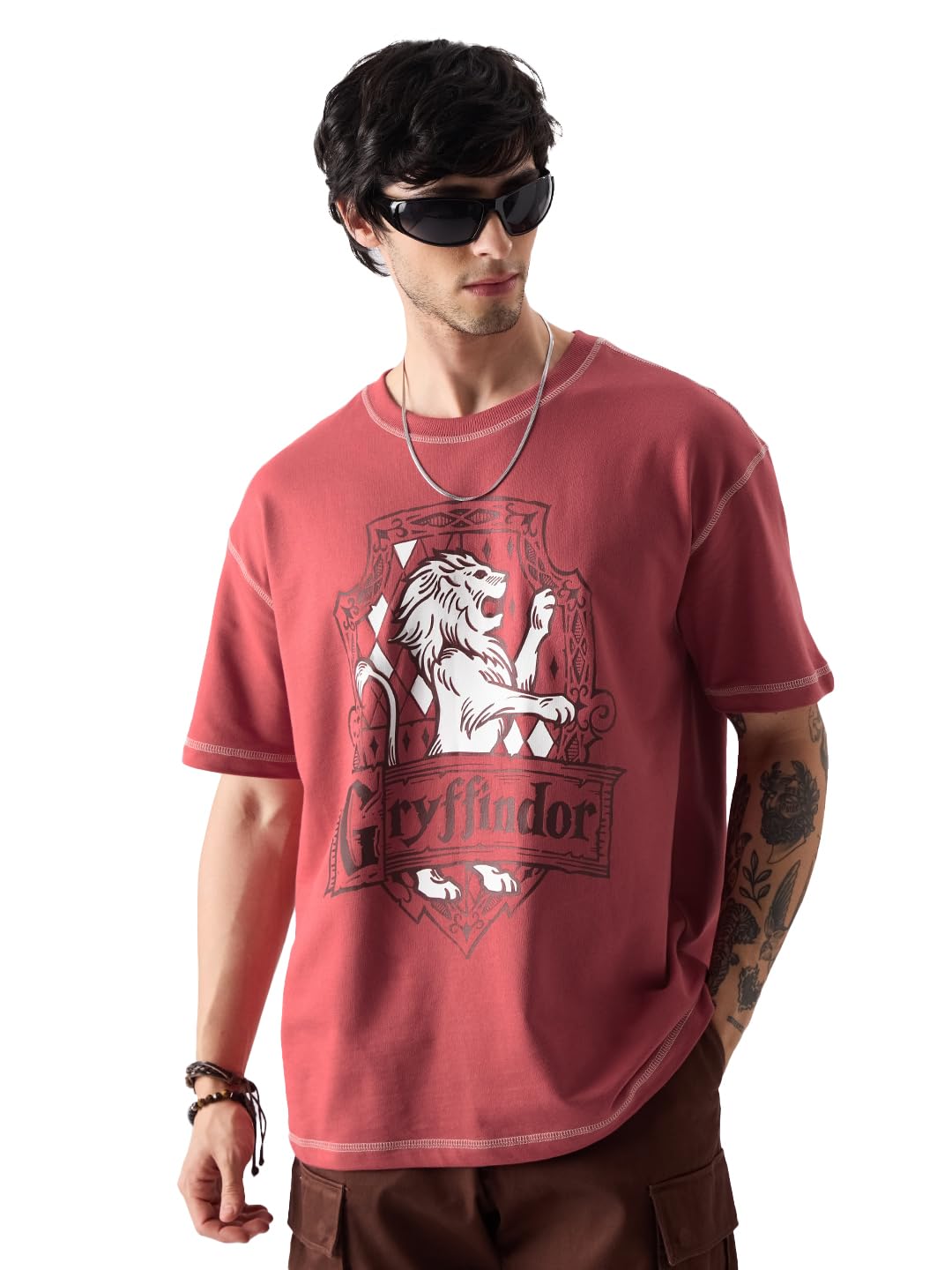 The Souled Store Men T-Shirt Maroon - Image 1