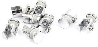 Aexit Home Bathroom Fall Protection 12mm Thickness Adjustable Glass Clip Clamps Silver Safety Clips Tone 8pcs