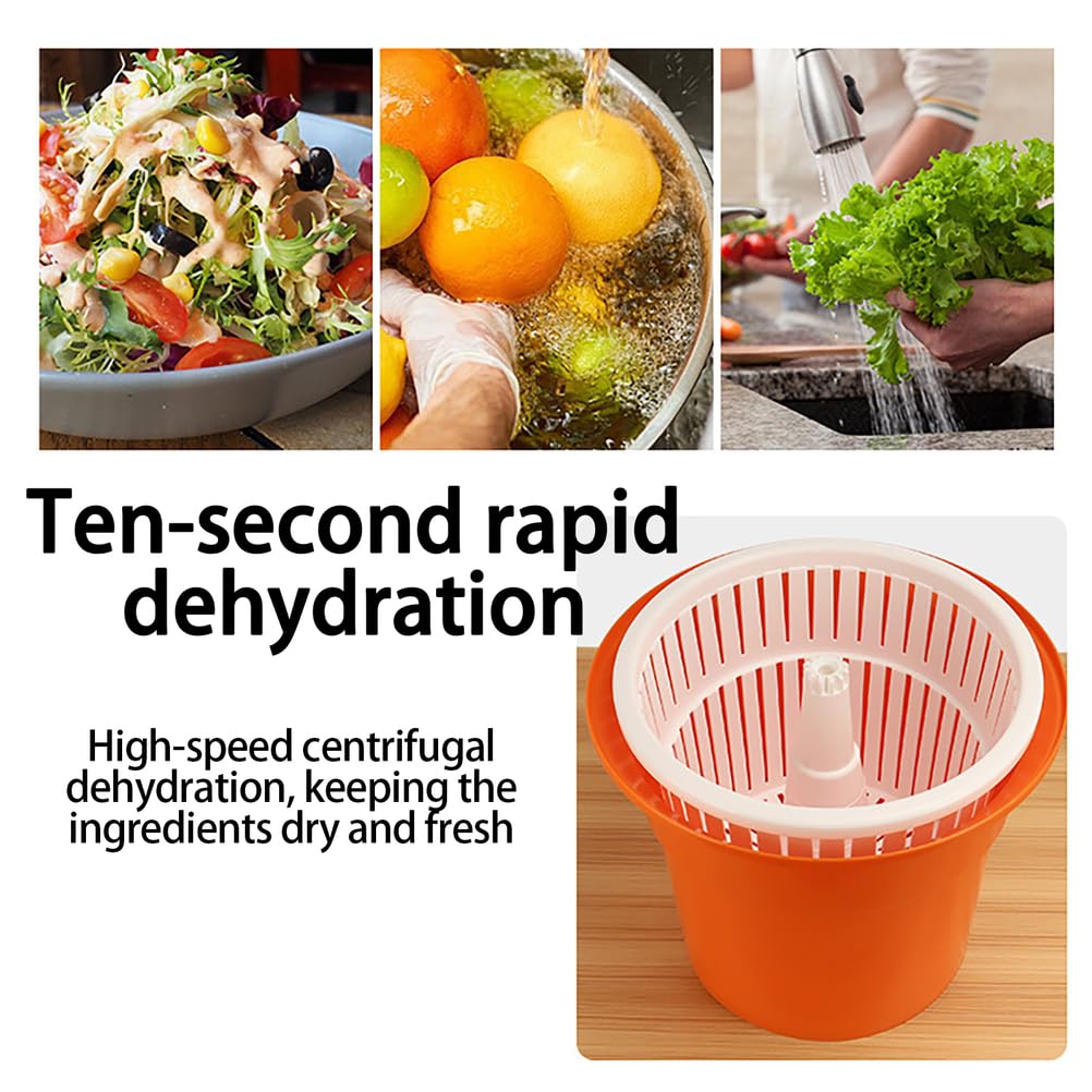 Essoreuse à salade commerciale, grande capacité de 2,5 l, séchoir manuel à main, pour restaurants, maison, cuisine, lave-fruits et légumes