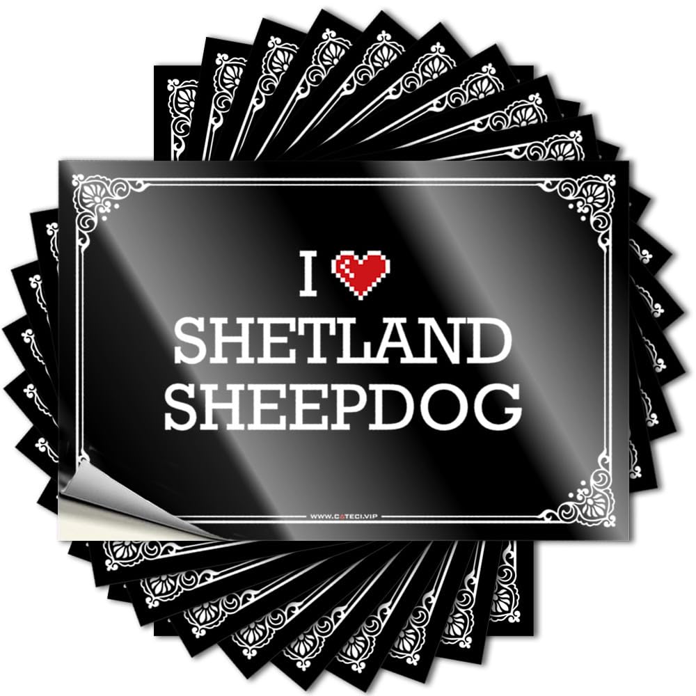 Retro Saying, Accessories Tumbler I Love Shetland Sheepdog | Funny Quote Travel Decals(6X9CM)