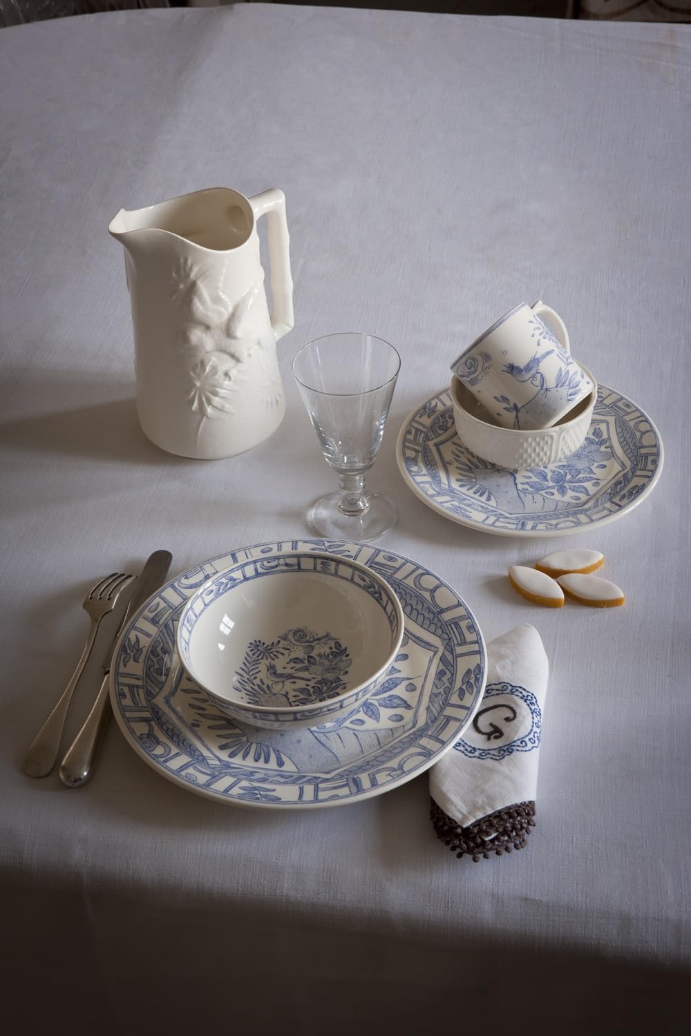 未使用　ジアン オワゾブルー ディナープレート France 27cm　５枚 Gien ジアン Oiseau Blue オワゾブルー フルーツ 果物柄 プレート 皿