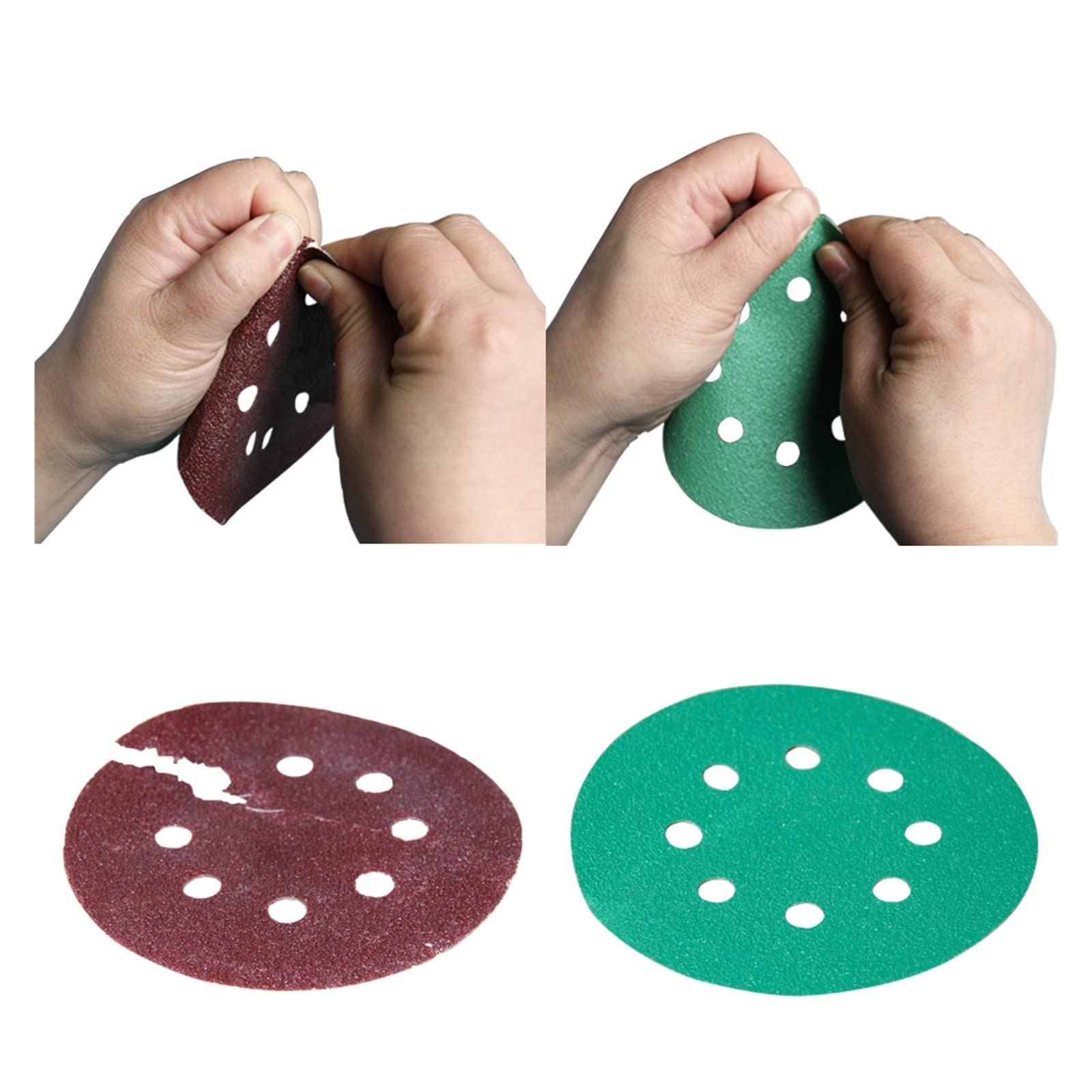 Disco abrasivo, foglio di carta vetrata, tampone abrasivo, 25 pezzi di carta vetrata da 125 mm, utensili abrasivi con gancio e anello, disco abrasivo professionale da 5 pollici, anti-intasamento e sup
