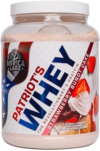 'Merica Labz Patriot's Whey, The Revolutionary's Protein, 0.88oz de proteína, 25 porciones (pastel de fresa)