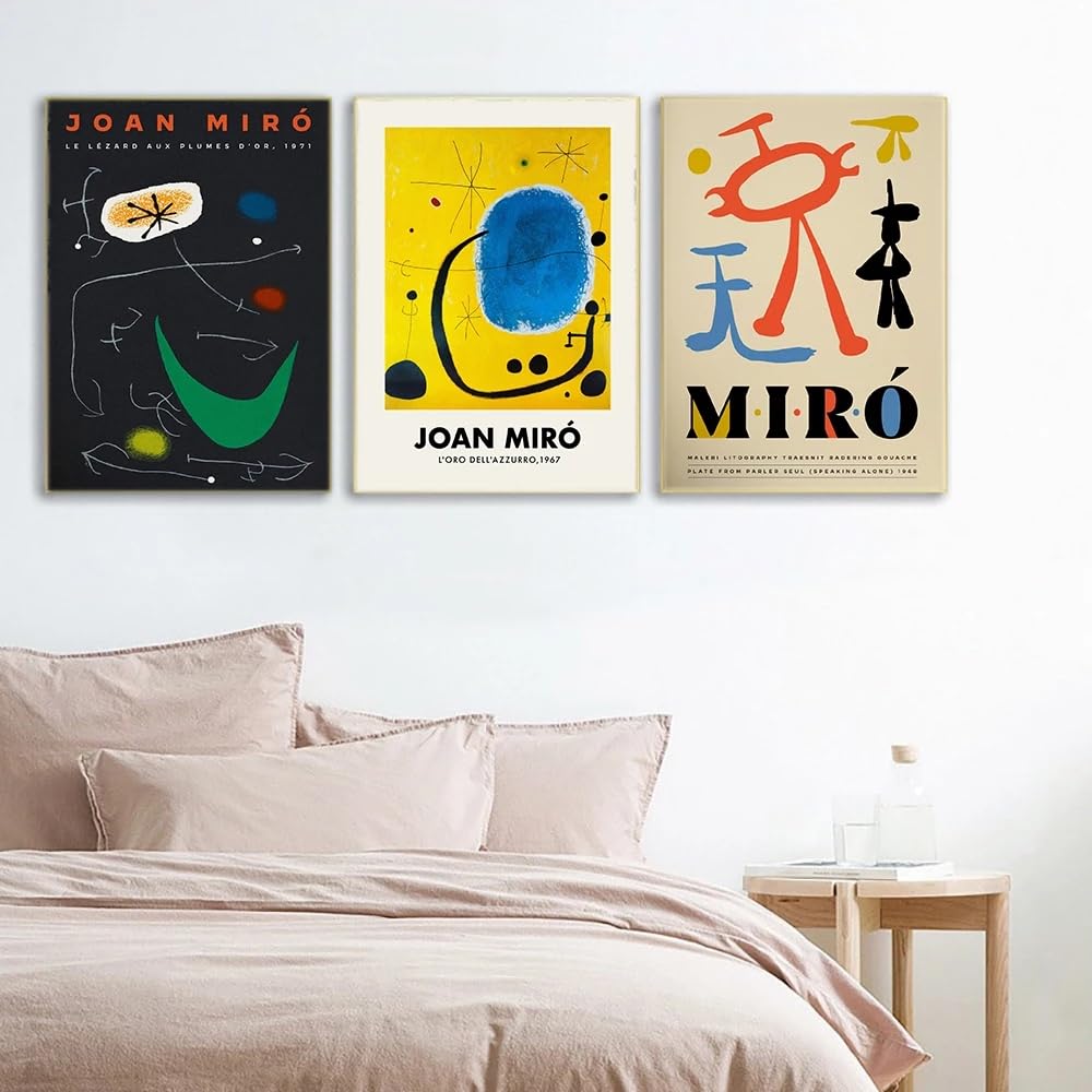 Dittelle Joan MiróAbstract Painting Art Print Spanish Surrealist Painter Works Exhibition Canvas Poster Gallery Wall ArtDecor(70x100cm/3PCS Frameless)