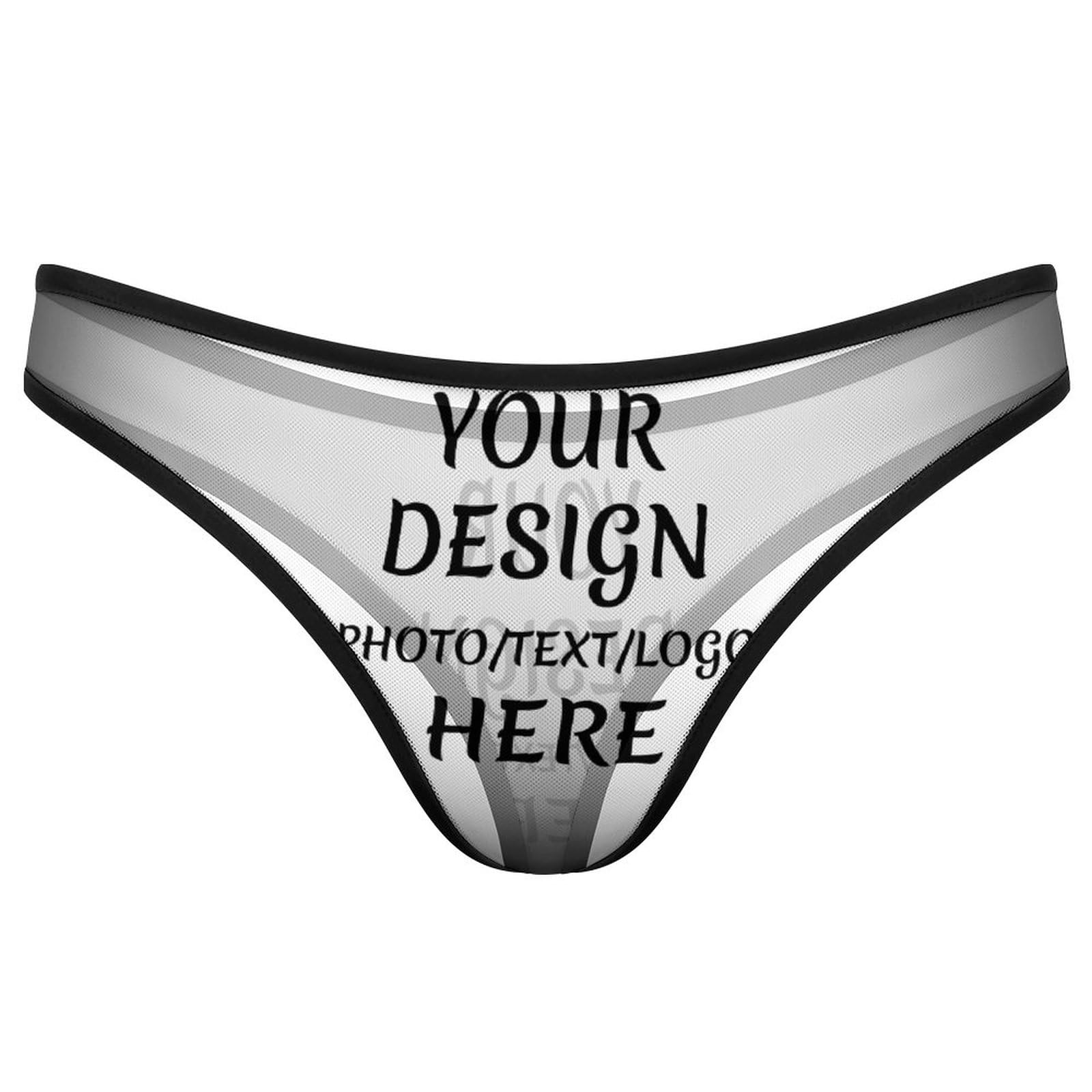 WAFICAC Custom Woman Thongs Personalised Briefs Add Your Photo Text Soft Stretch Women Thong Seamless Panties Underpants