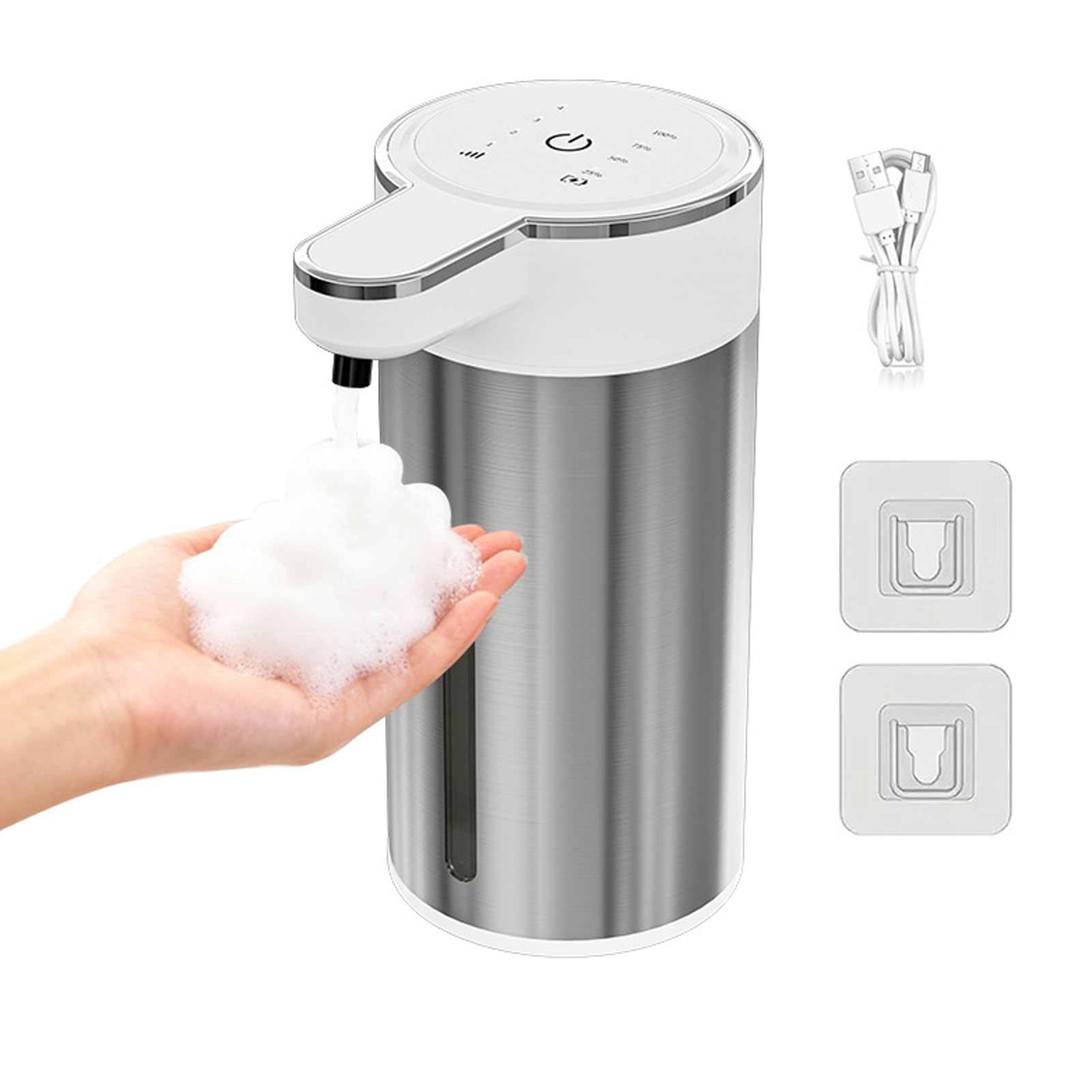 CUNZJIA Automatic Motion Activated Soap Dispenser with Adjustable Output 304 Stainless Steel Hands complimentary Liquid Soap Dis
