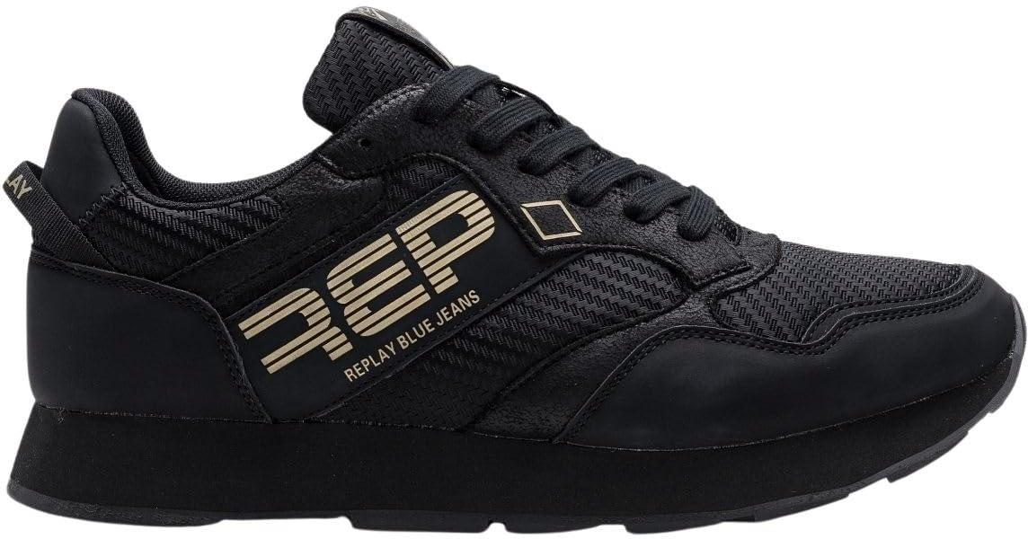 Replay Men's GMS68 Trainers, 003 Black, 42 EU