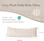 Shaggy Faux Fur Body Pillow,Fluffy Bed Pillow with Zipper Closure,Soft Decorative Plush Full Long Pillows,Fuzzy Hug Pillow for Living Room Side Sleeper & Pregnancy 20"x54" (Beige Chocolate)