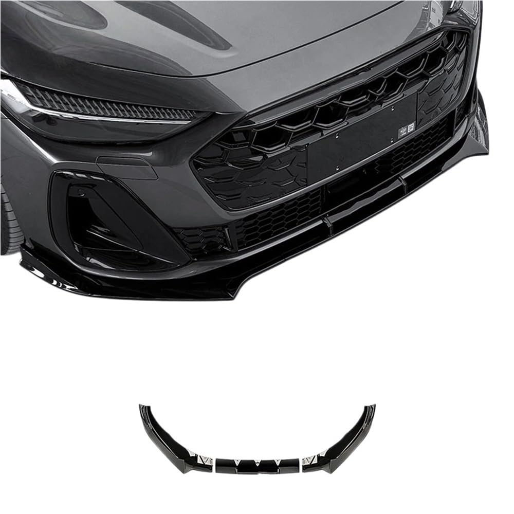Akcesoria samochodowe FIT kompatybilny dla Audi A5 B10 2025 2026 czarny ABS przedni spojler zderzaka Spoiler rozgałęźniki pokrywa Body kit boczna dokładka(Black)