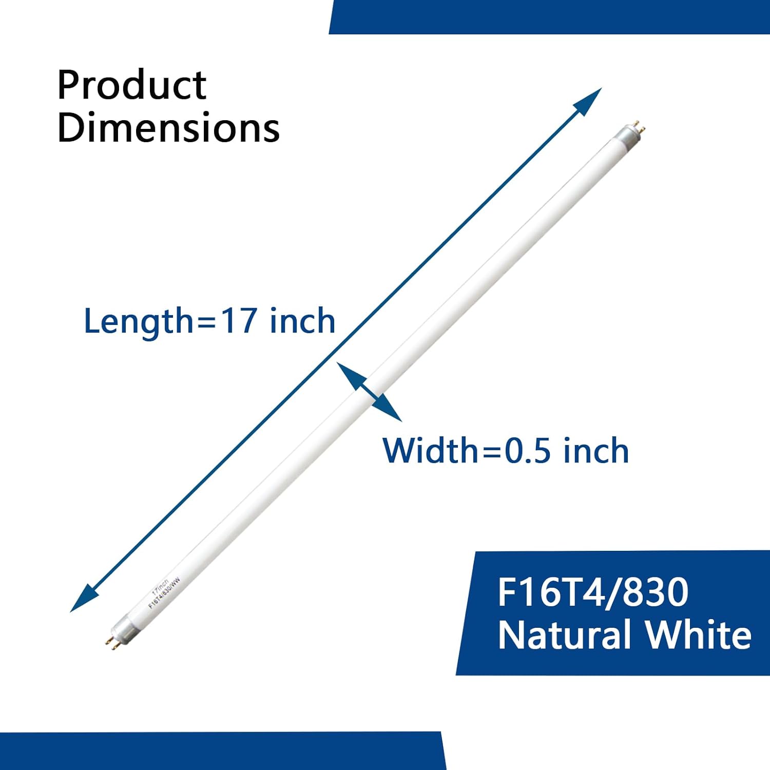 Valoisa 17" T4 16W Fluorescent Light Bulb, Replacement for Westek 20125 FA200WBC,FURNLITE TF416 FC-952,FC-953,F16T4/830 Natural White,T4 Tube G5 Base 3000K(4Pack)