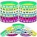 24PCS Rainbow Slime Themed Rubber Bracelets Silicone Wristbands -Art Paint Party Supplies Birthday Baby Shower Party Favors