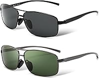 Vista 9 de SUNGAIT lentes de sol polarizados rectangulares livianos con protección 100% contra rayos UV