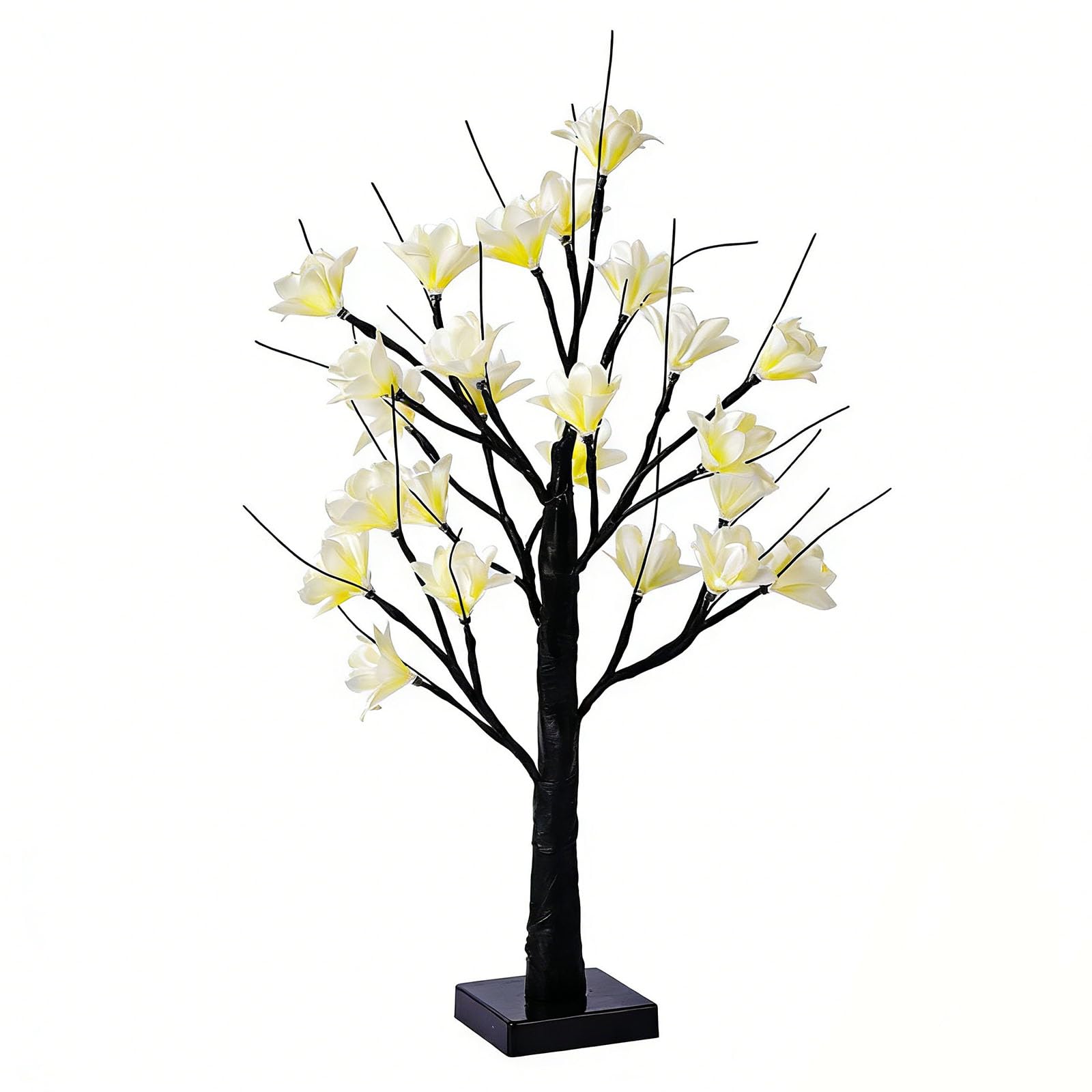 wpdash Warm White Orchid Table Lamp 24 LED Tree Shaped Night Light USB or Battery Dual Powered for Flower Shop Window Display Indoor Corridor Decor Light Romantic Date Ambient Lighting and Home Gift — image 1
