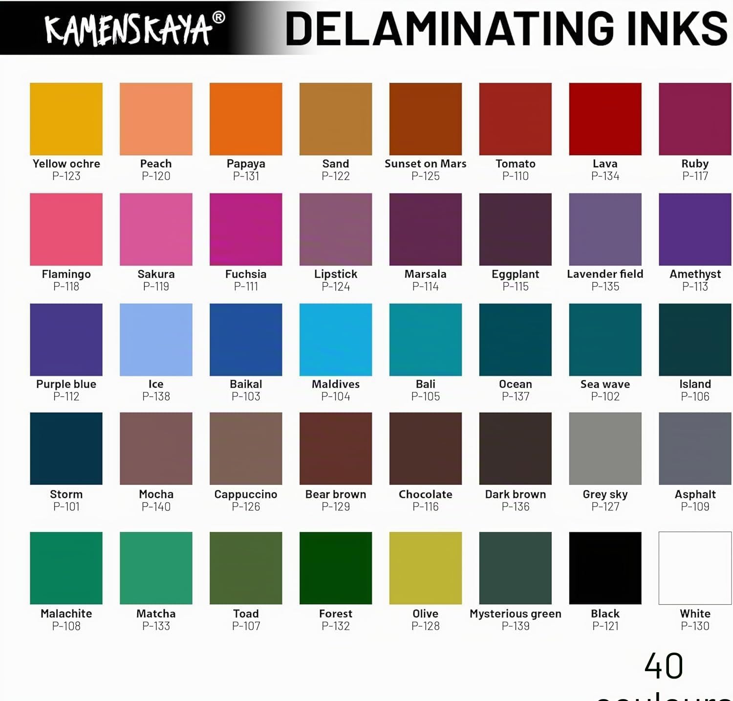 KAMENSKAYA Encres à délamination à l'alcool - Ensemble d'encres à délamination 'Marine' - 8 pcs. 30 ml (1 Fl Oz) chacune