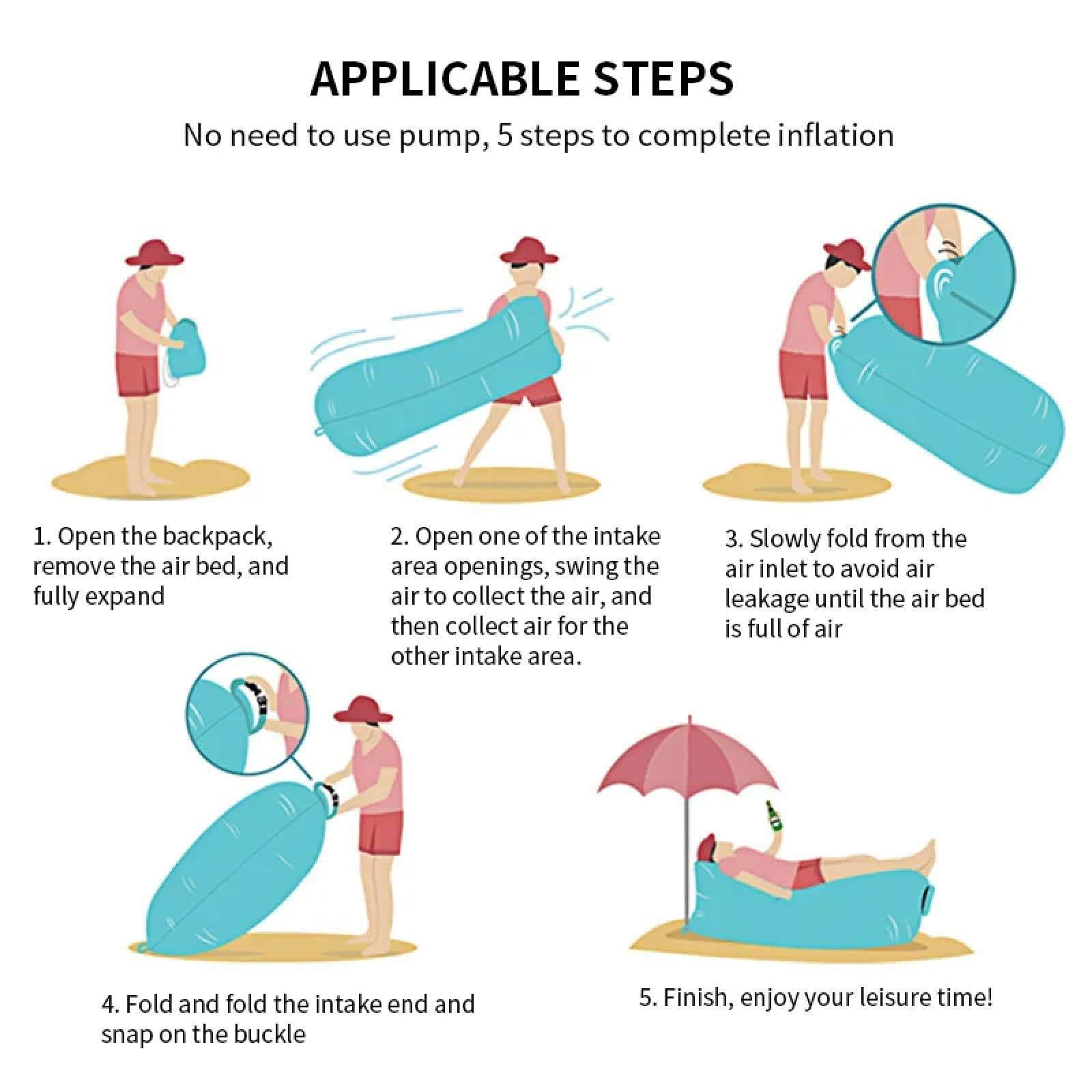 Canapé gonflable pliable de plein air - Canapé-lit de couchage - Chaise longue de plage - Chaise longue de camping - Imperméable - Ultraléger - Pour le voyage - Chaise longue de plage