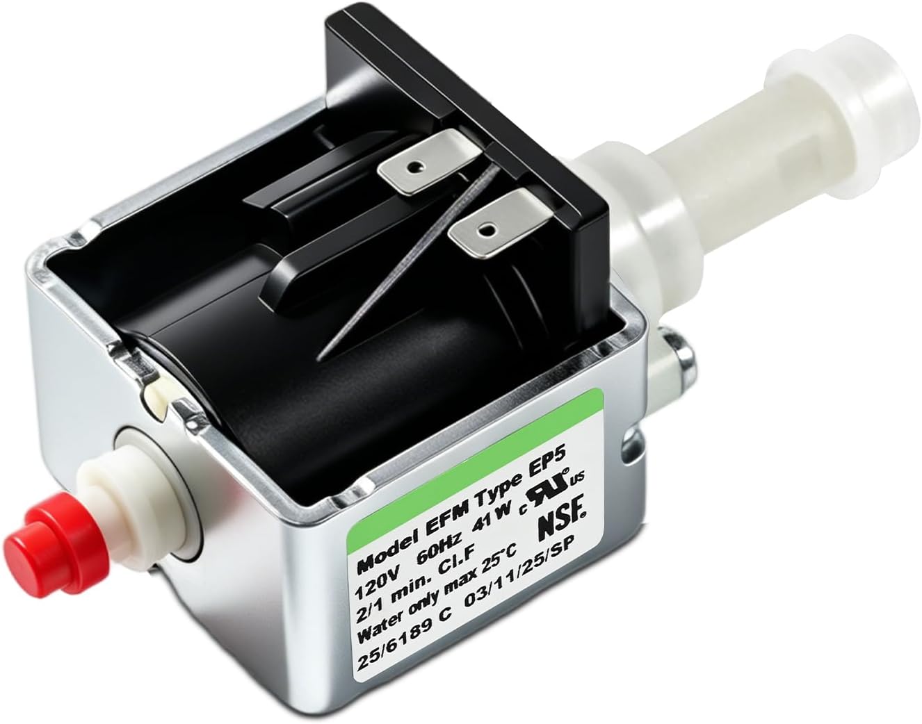 E Type EP5 Solenoid Vibratory Water Pump 120V 60Hz 41W 15 Bar Replacement ULKA EP5 Compatible with Breville Delonghi Gaggia Rancilio Espresso Maker