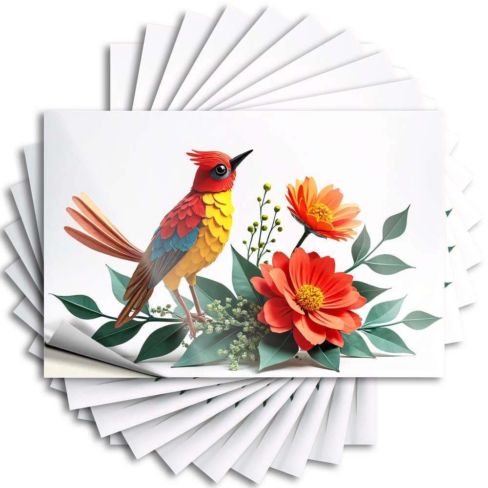 Country Stickers Hat | A Colorful Bird Perched Among Vibrant Flowers Retro Absorbing Sticker Pack(8X12CM)