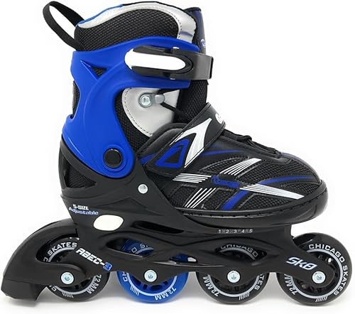 Miniatura 2 de Chicago Patines en línea ajustables para niños, tallas medianas, J13-4, color azul