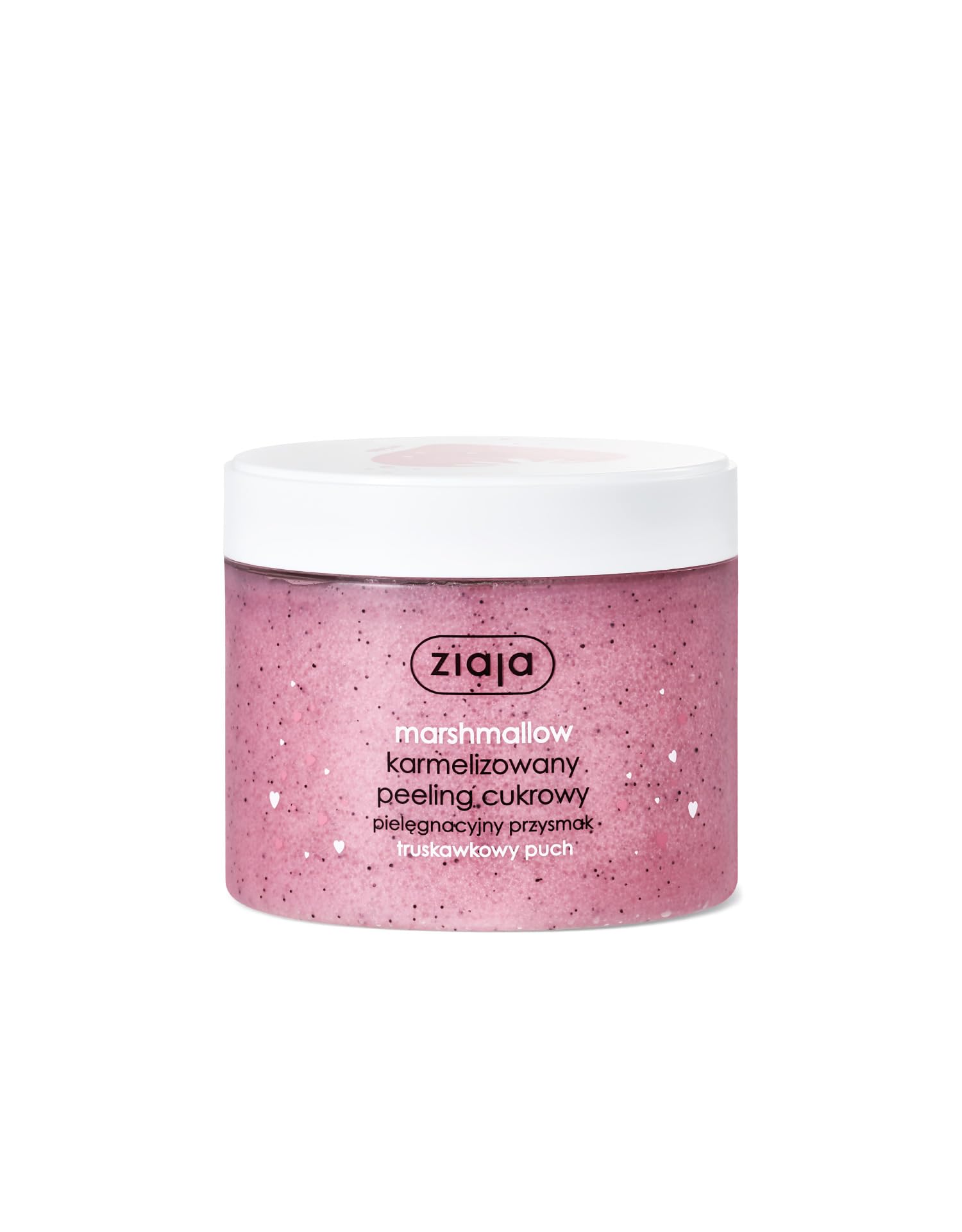 Ziaja Marshmallow Sugar Scrub 300 ml, Strawberry, Exfoliates and Moisturizes Skin, Provides Daily Upper Skin Reinforcement