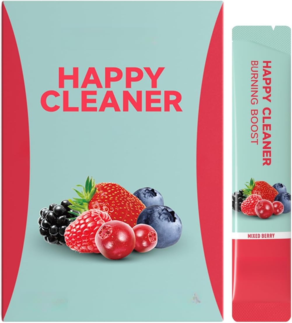 Happy Cleaner Digestive Powder: una bebida suave diaria que ayuda a la digestión y mantiene la salud intestinal. Sabor natural a frutos rojos sin azúcar. Embalaje de bolsitas independientes y portátil