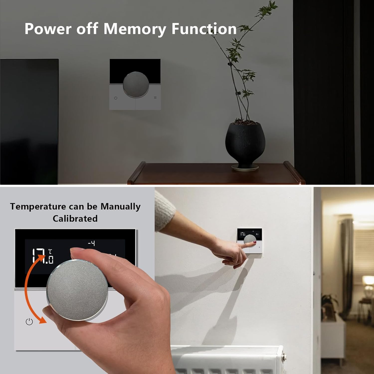 Thermostat manual temperature calibration