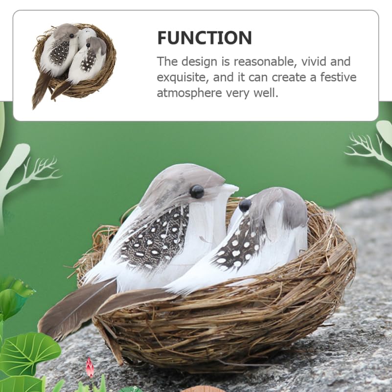 Image of 3 Set Artificial Bird Nest with Foam Eggs Simulated Twig Birds Nest Decoration for Easter Garden and Home Ornament