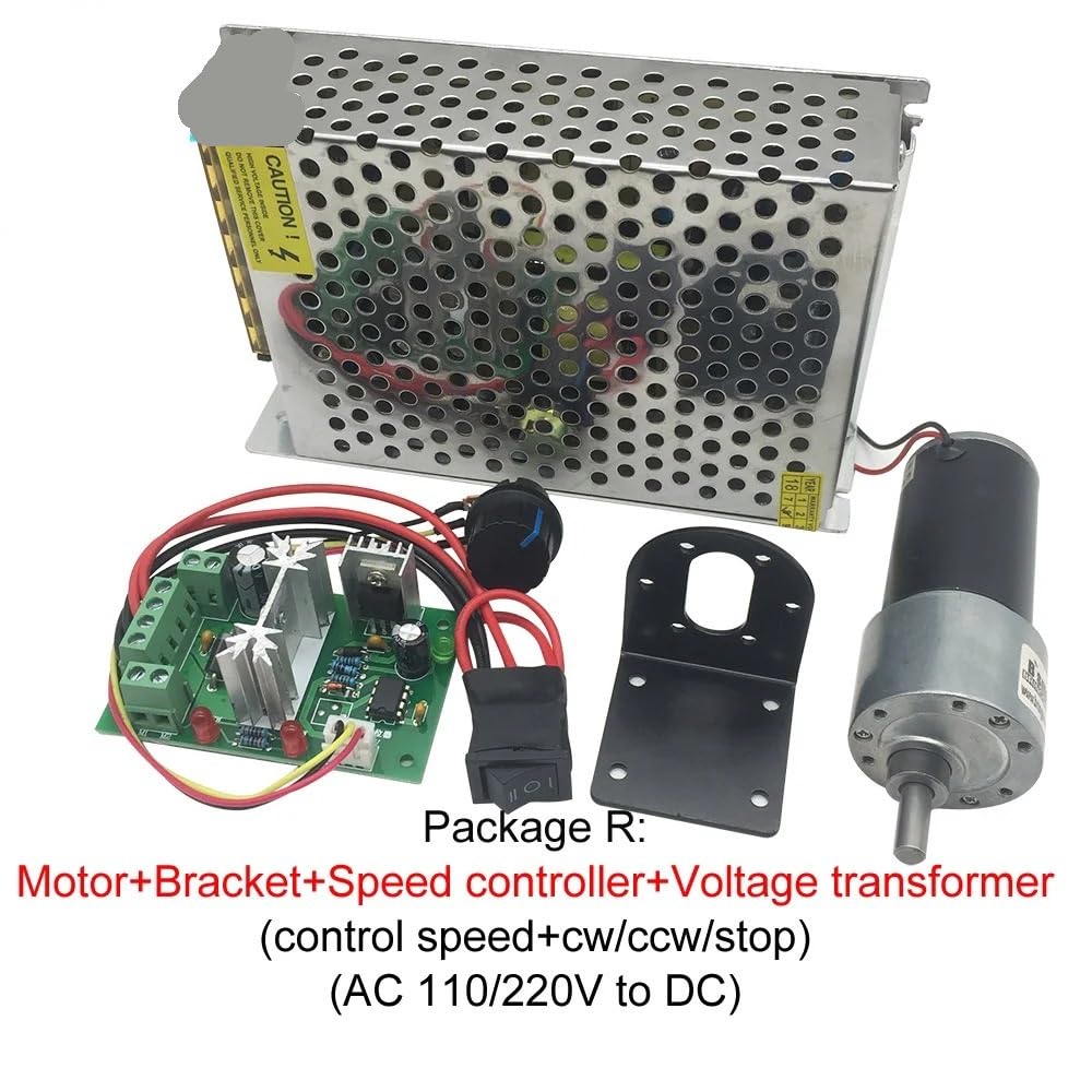 Motore Riduttore, Motore riduttore CC da 12 Volt, coppia elevata, reversibile, 24 V, riduzione personalizzata JGB37-3157(Package J,30RPM_12V)