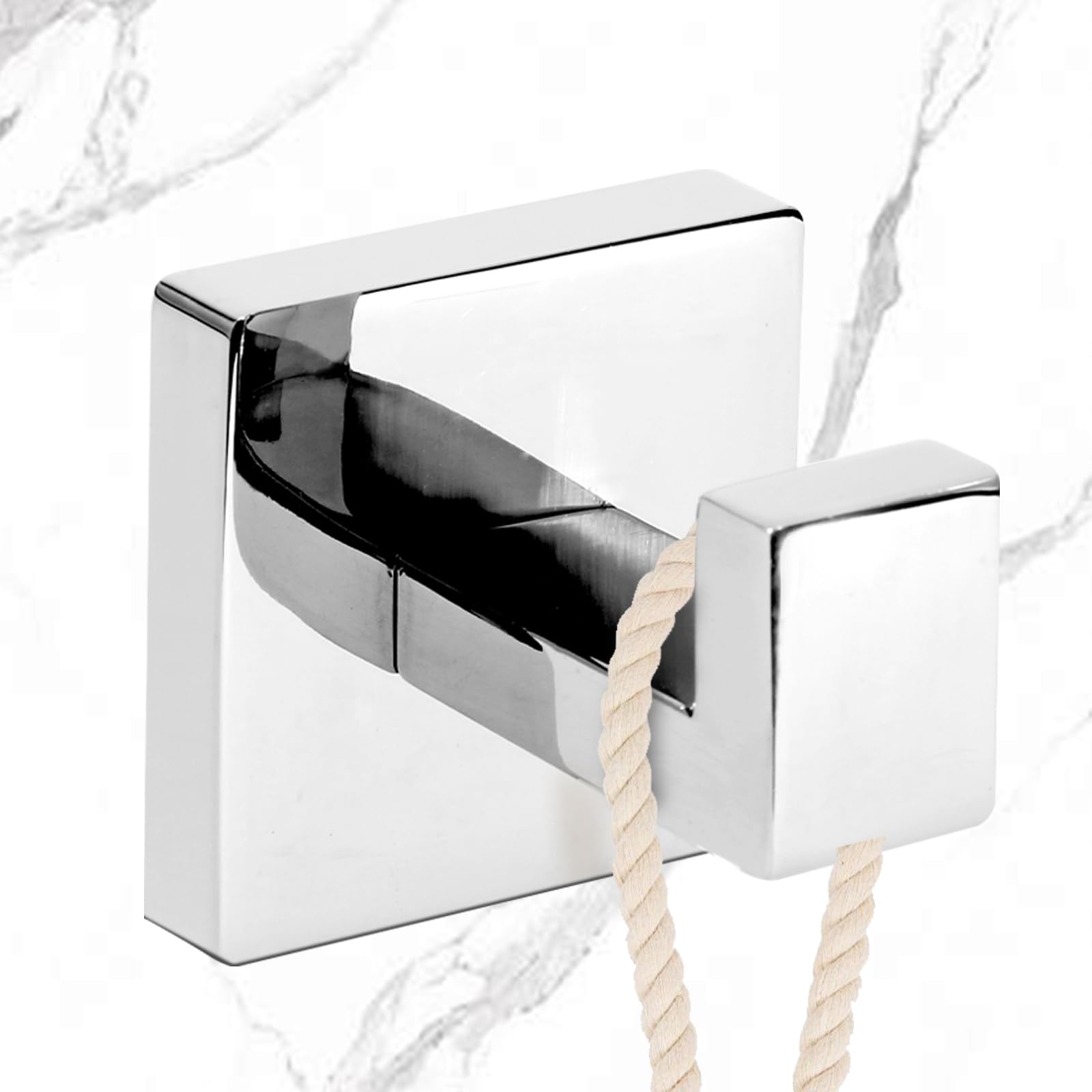 IBosins 4 Pack Towel Hooks Hand Towel Holder for Bathroom Wall Livingroom Bedroom Kitchen Closet Heavy Duty Stainless Steel Hook Hanger for Robe Bath Towel - Image 2