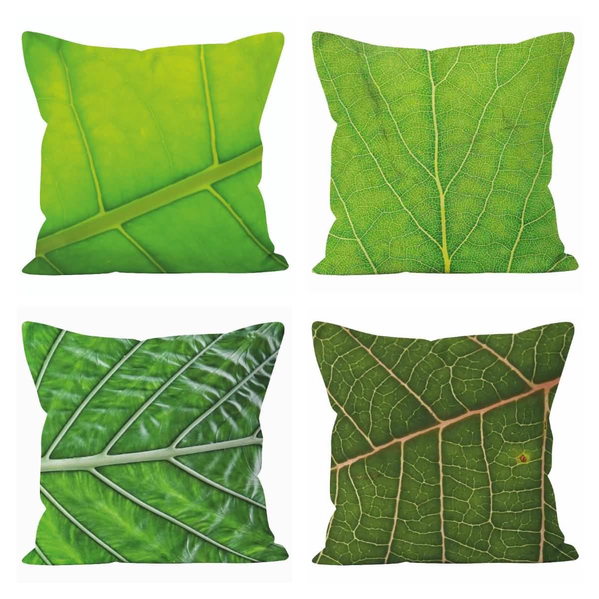 Lino Federa Cuscini Federe Cuscino Impermeabile 50x50cm, Foglia Copricuscini Maxi Copricuscino Grande Divano da Salotto 4Pcs