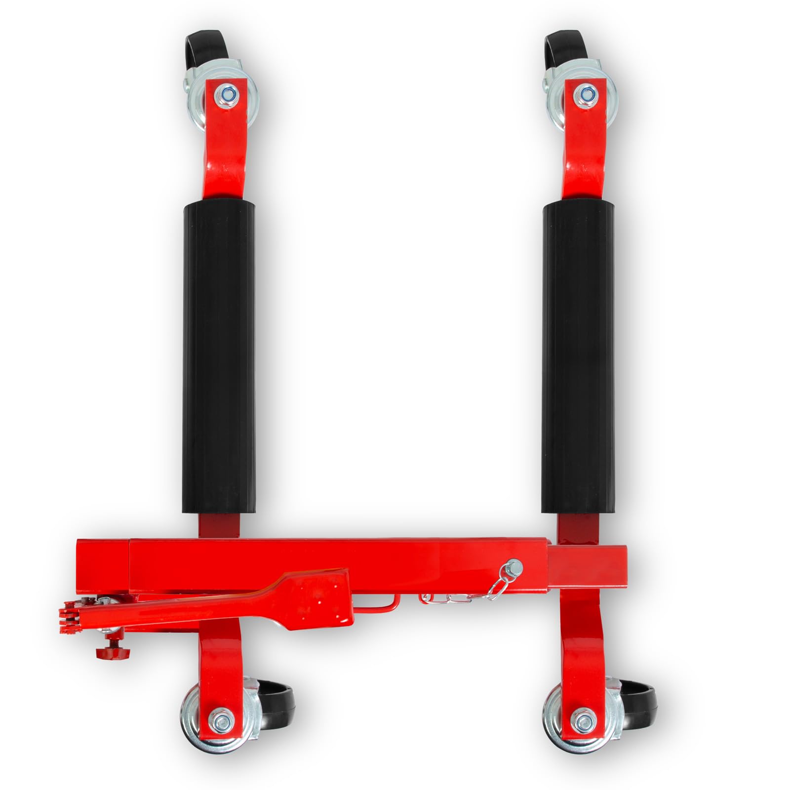 EBERTH Cric Idraulico per Auto, Portata 680 kg, Larghezza Max Pneumatico 230 mm, Larghezza Minima 345 mm, Massima 630 mm, Carrello Sposta Auto, Crick con 4 ruote piroettanti, Sollevatore Pneumatico