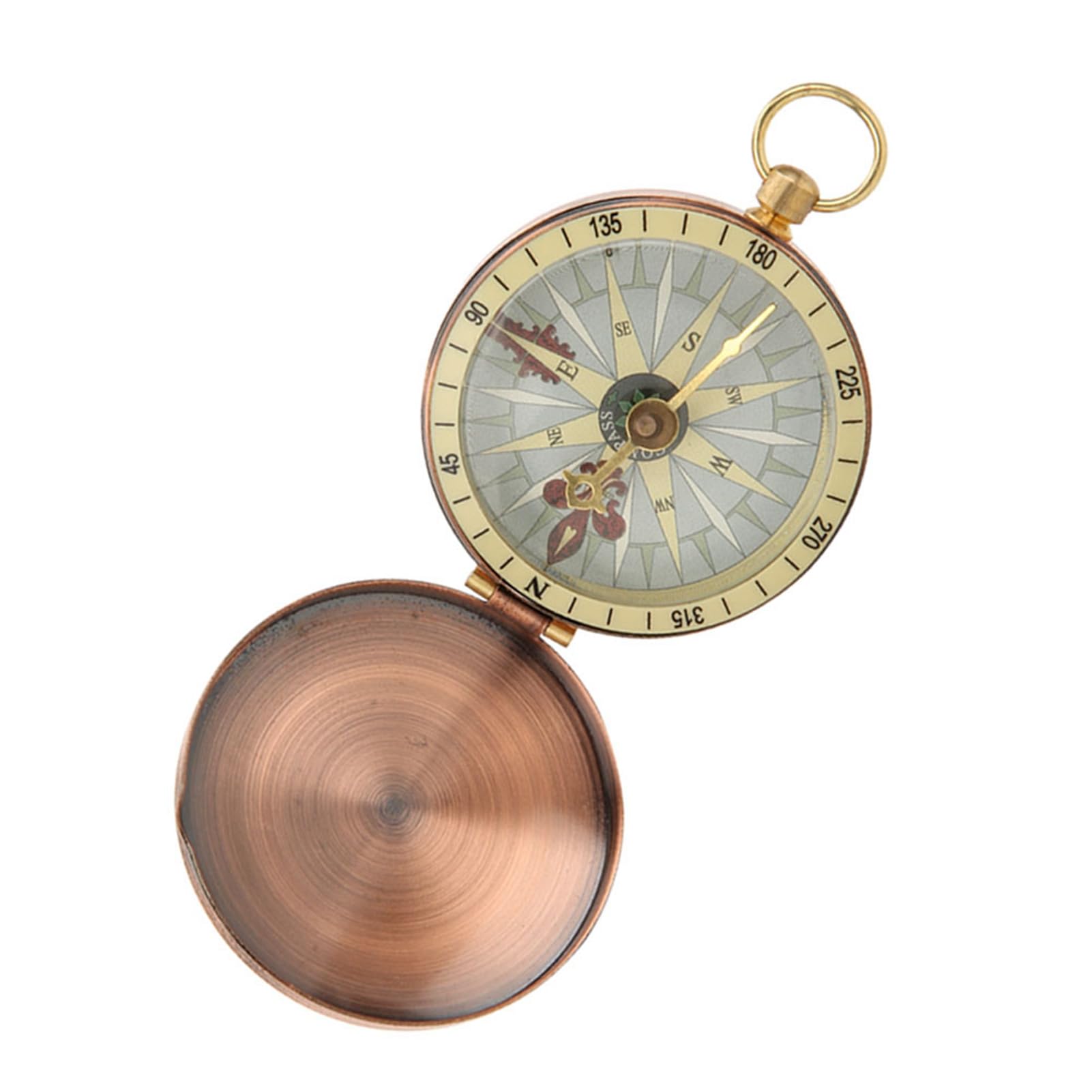 Alomejor Bussola Vintage Retro Rame Flip Pocket Compass Survival Gear per Escursioni